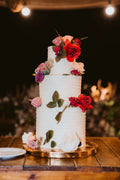 Red Roses Three Tier Wedding Cake