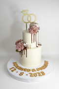 Drip Two Tier Engagement Cake