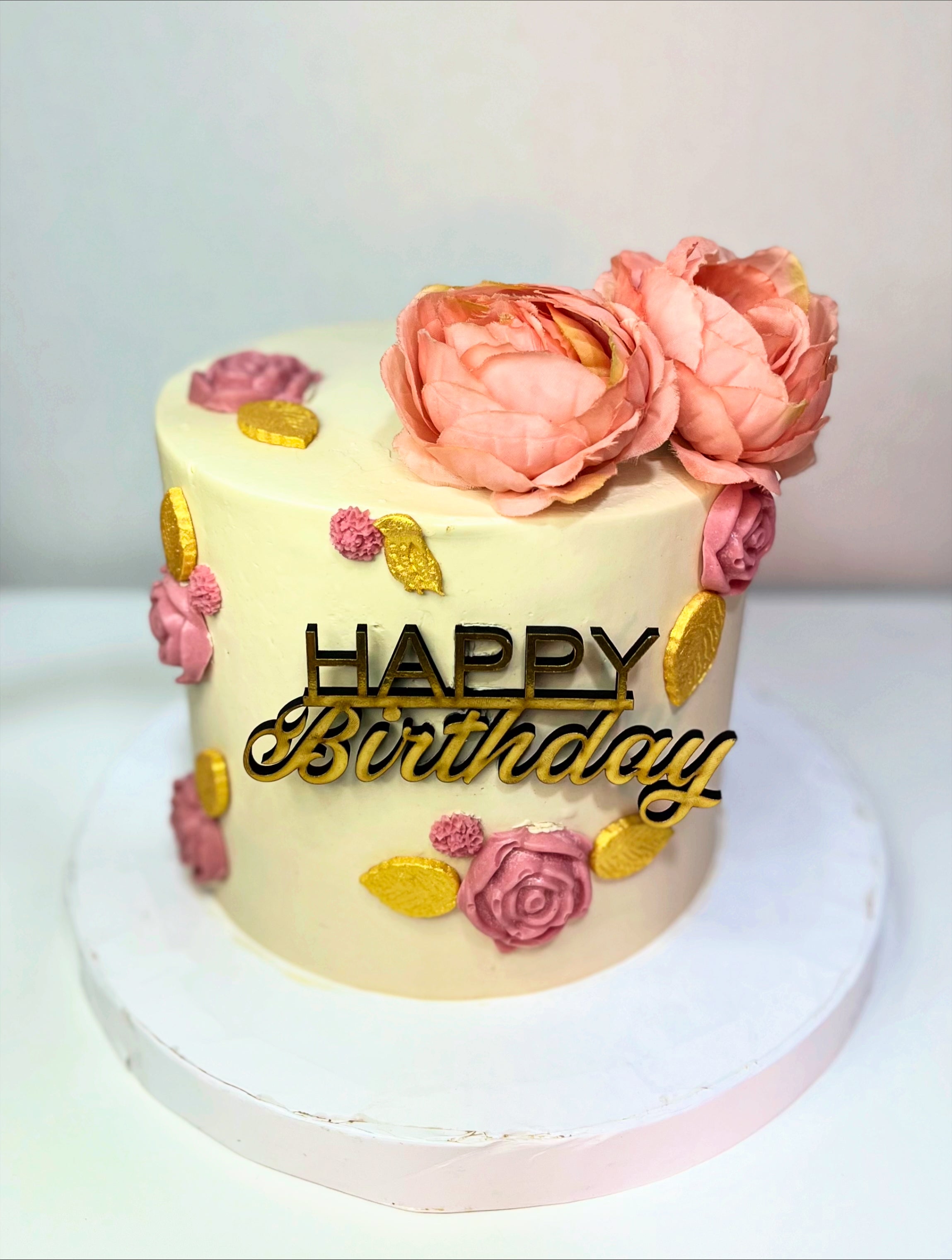 Pink Floral Birthday Cake