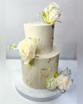 Bohemian Stencil Two Tier Cake