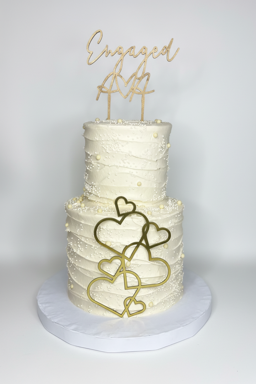 Hearts Topper Two Tier Cake