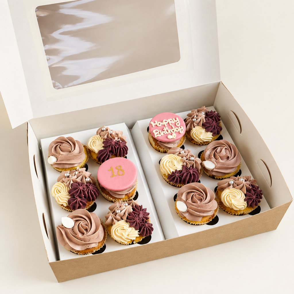 Chocolate and cream birthday box studio edit