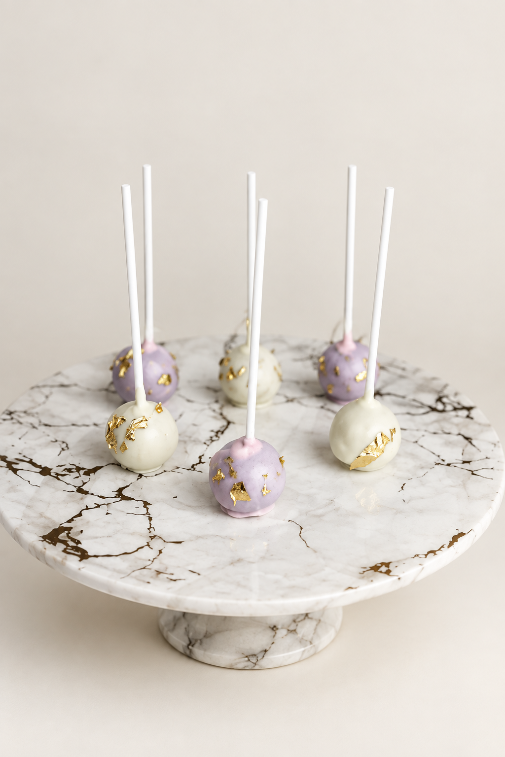 Gold-leaf cake pops studio edit