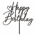 Happy Birthday script topper on a white background