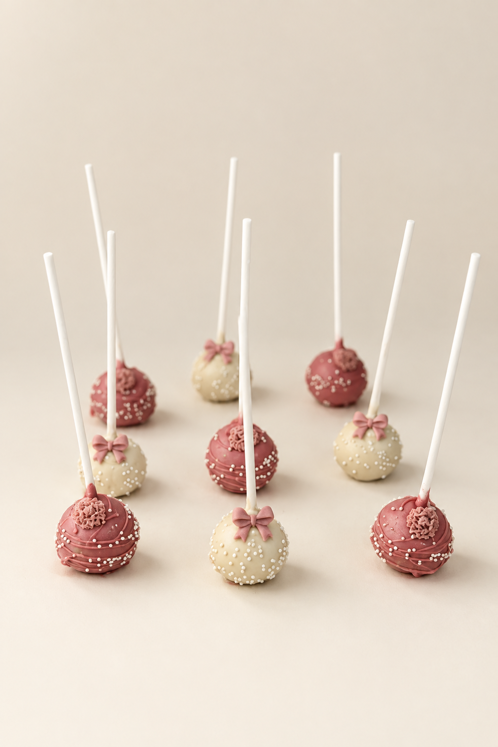 Pink and ivory cake pops studio edit