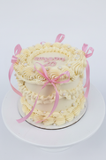 Yellow Rosette Pearl Cake